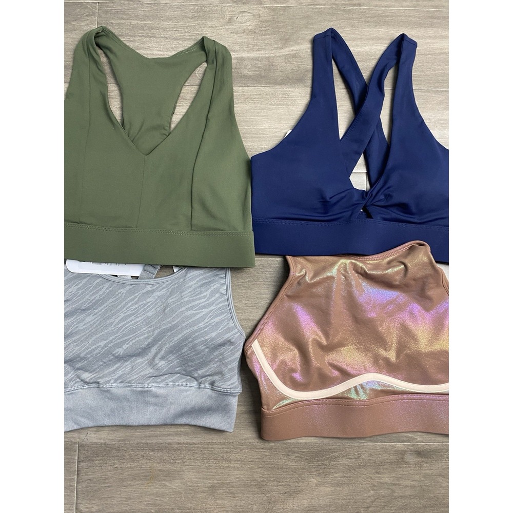 X4 Lot FABLETICS Women's Size Small Assorted Sports Bras Gym Active Train New
